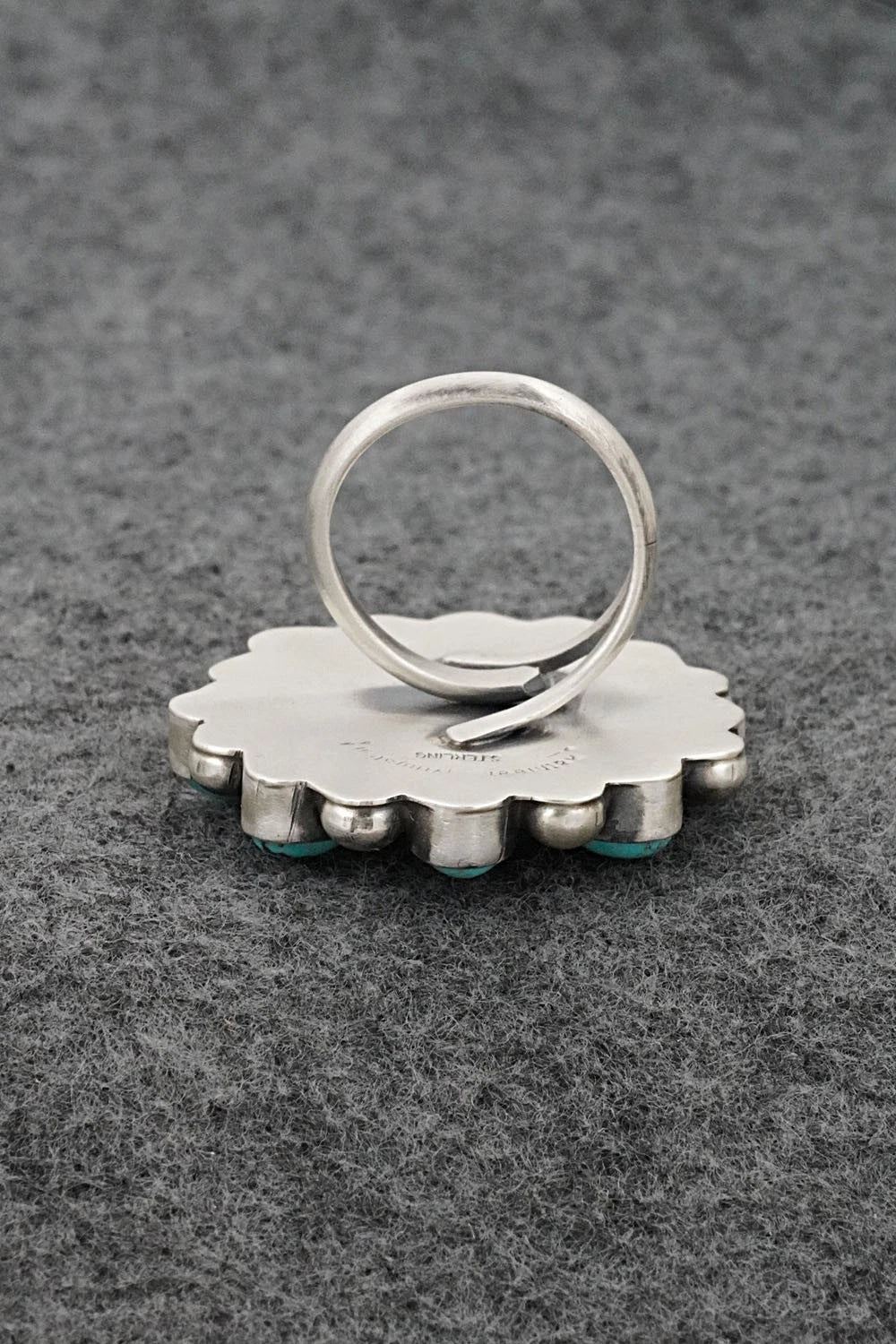 Turquoise & Sterling Silver Ring - Kathleen Livingston - Size Adjustable