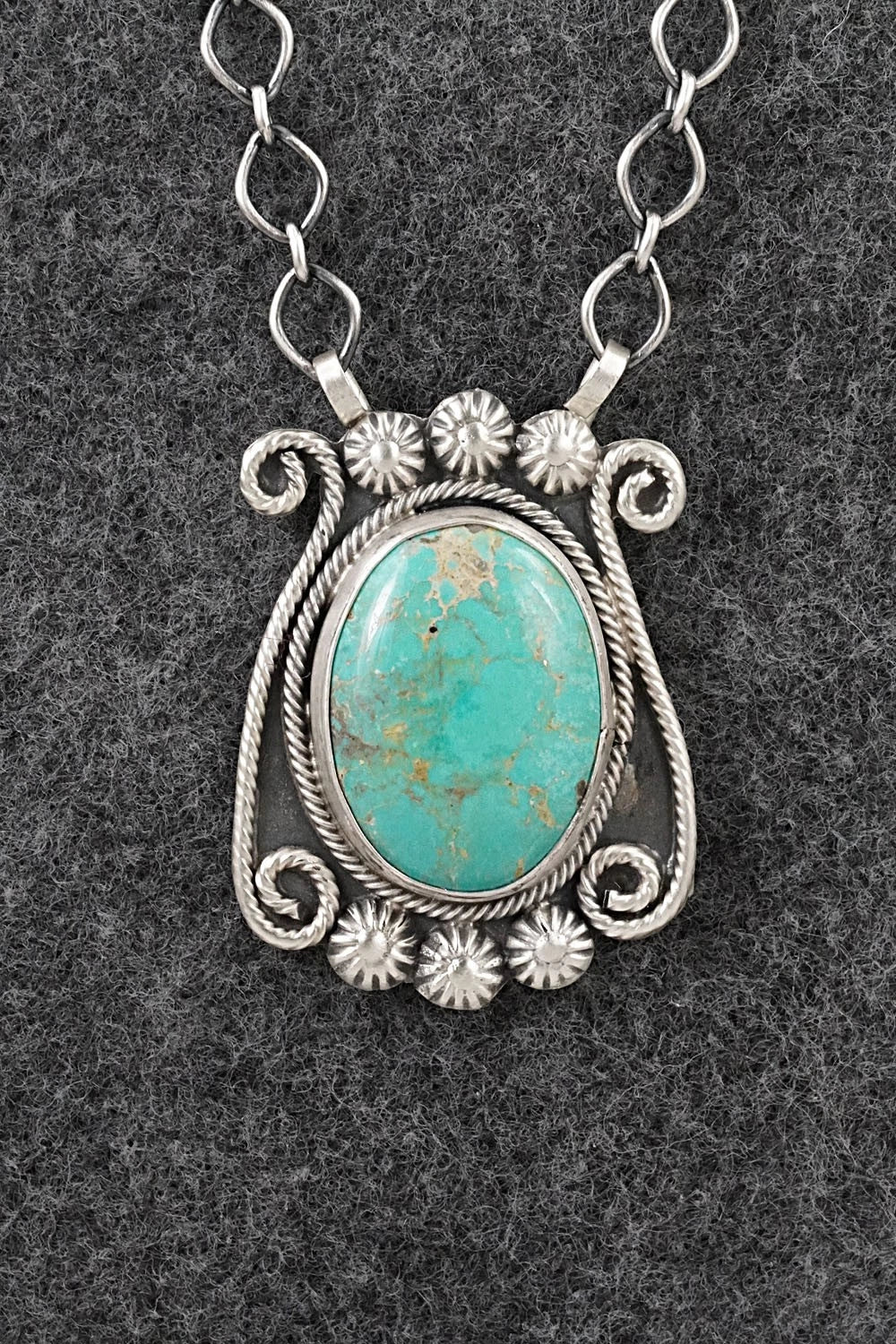 Turquoise & Sterling Silver Necklace - Cordell Platero