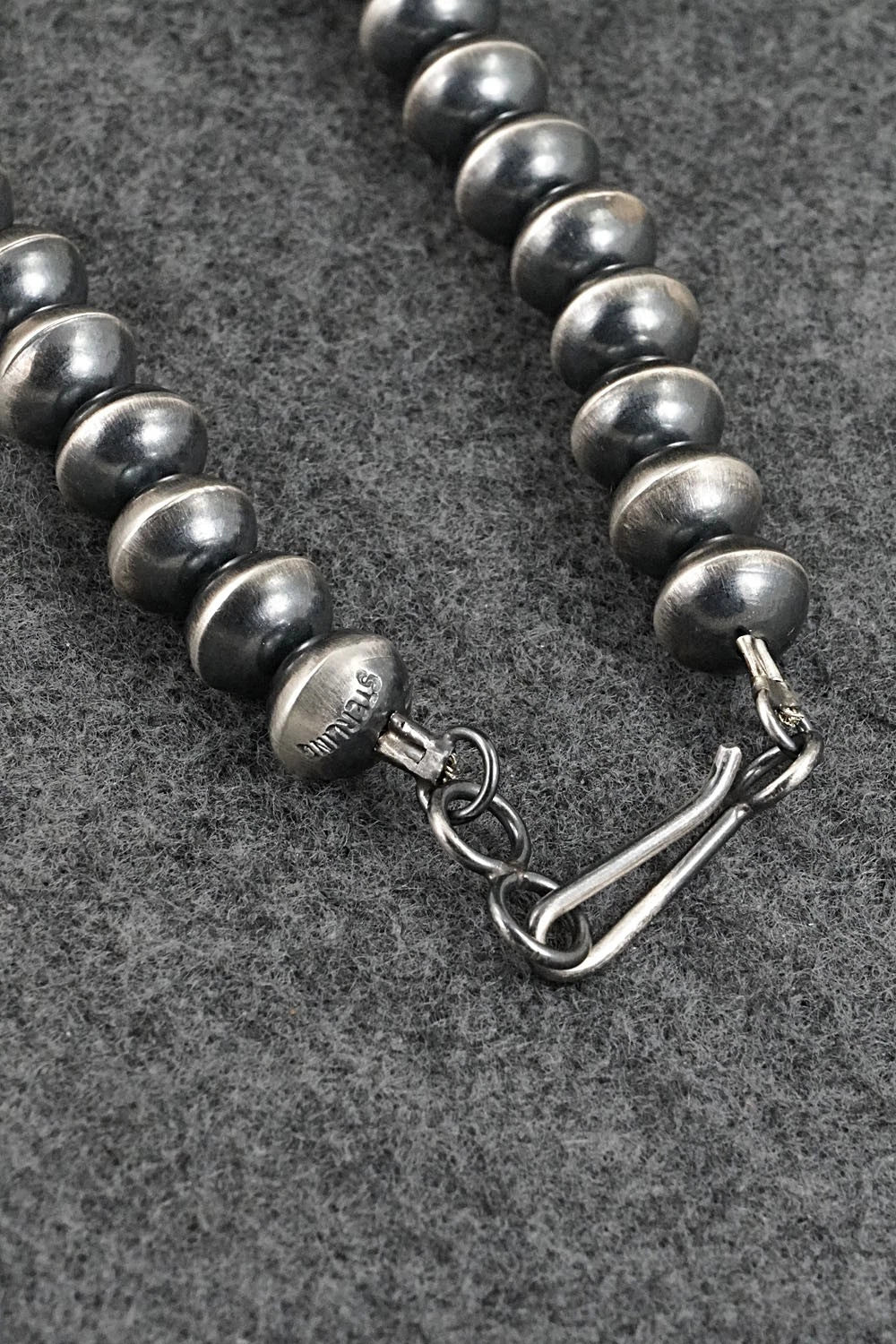 Turquoise & Sterling Silver Navajo Pearl Squash Blossom Necklace - Presley Haley