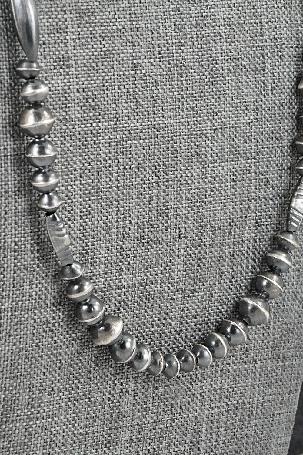 Sterling Silver Navajo Pearl Necklace 23" - Vintage