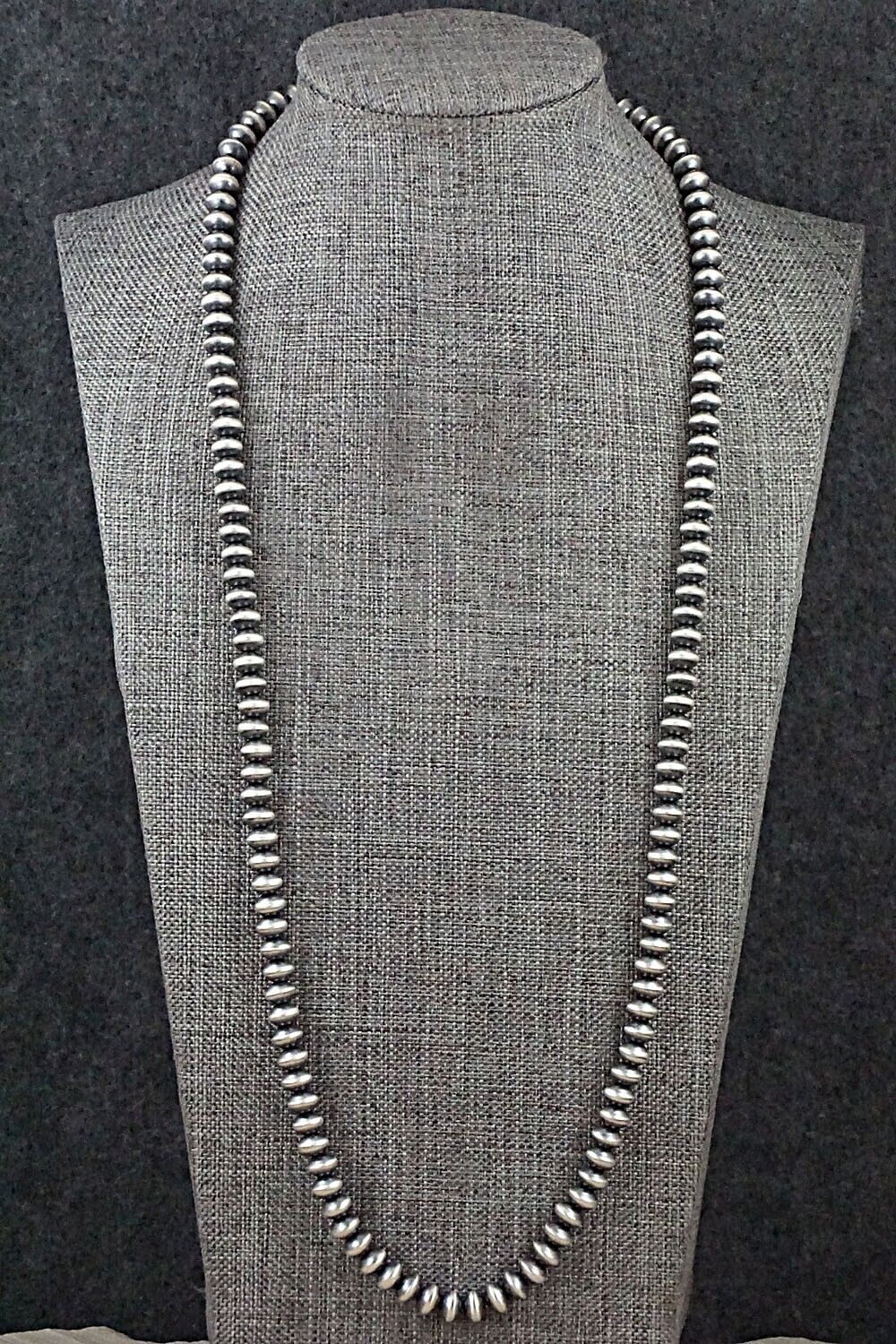 Sterling Silver Navajo Pearl Necklace 26" - Tonisha Haley
