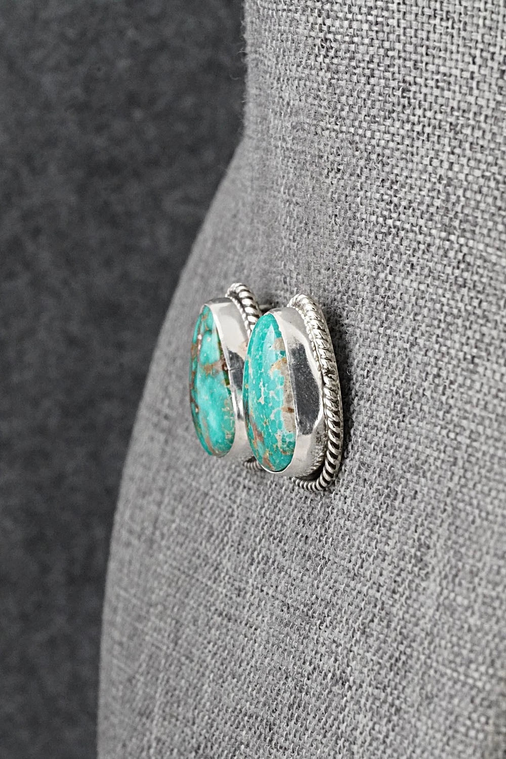 Turquoise & Sterling Silver Earrings - Eugene Gruber