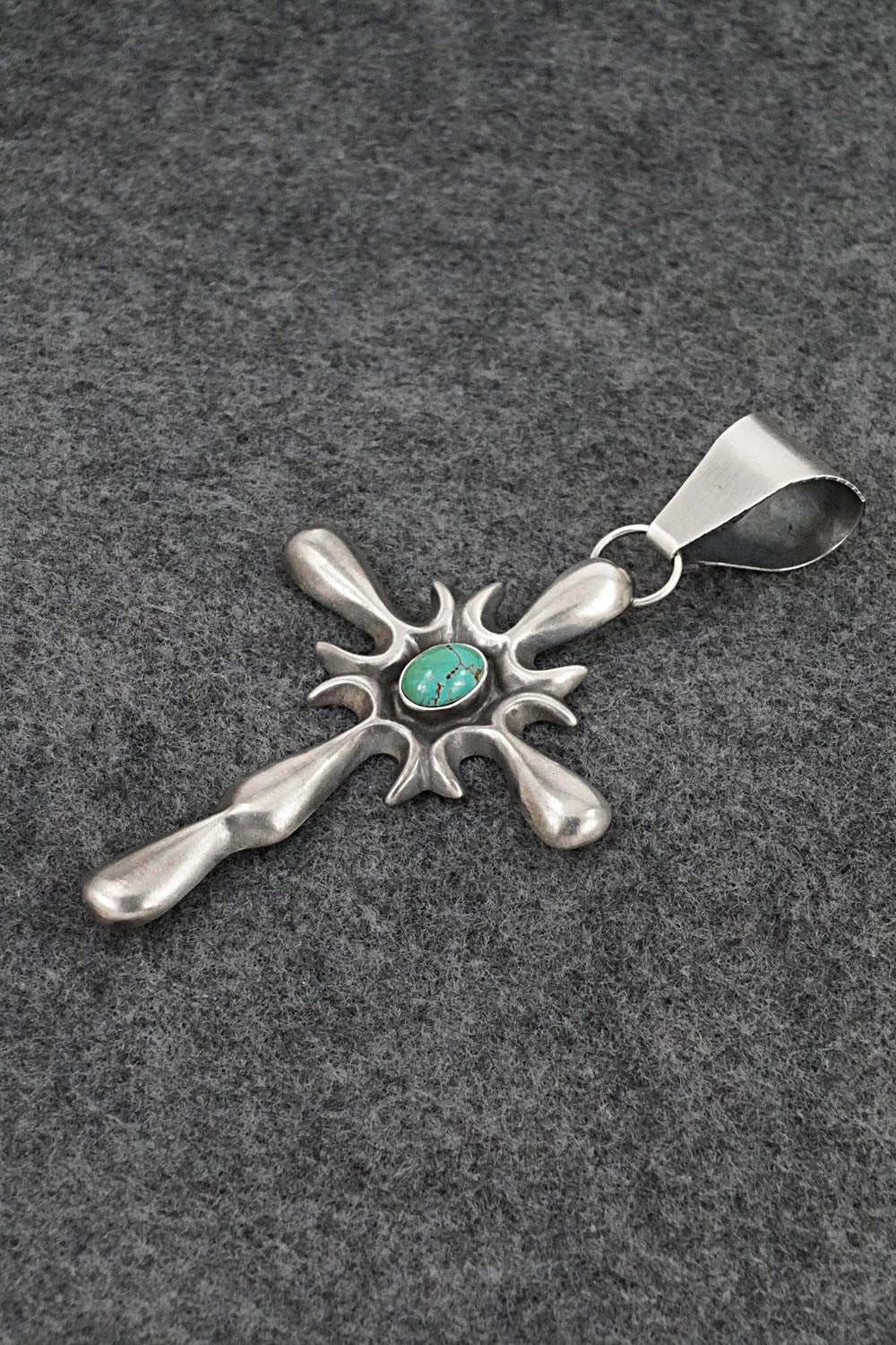 Turquoise & Sterling Silver Pendant - Eugene Gruber
