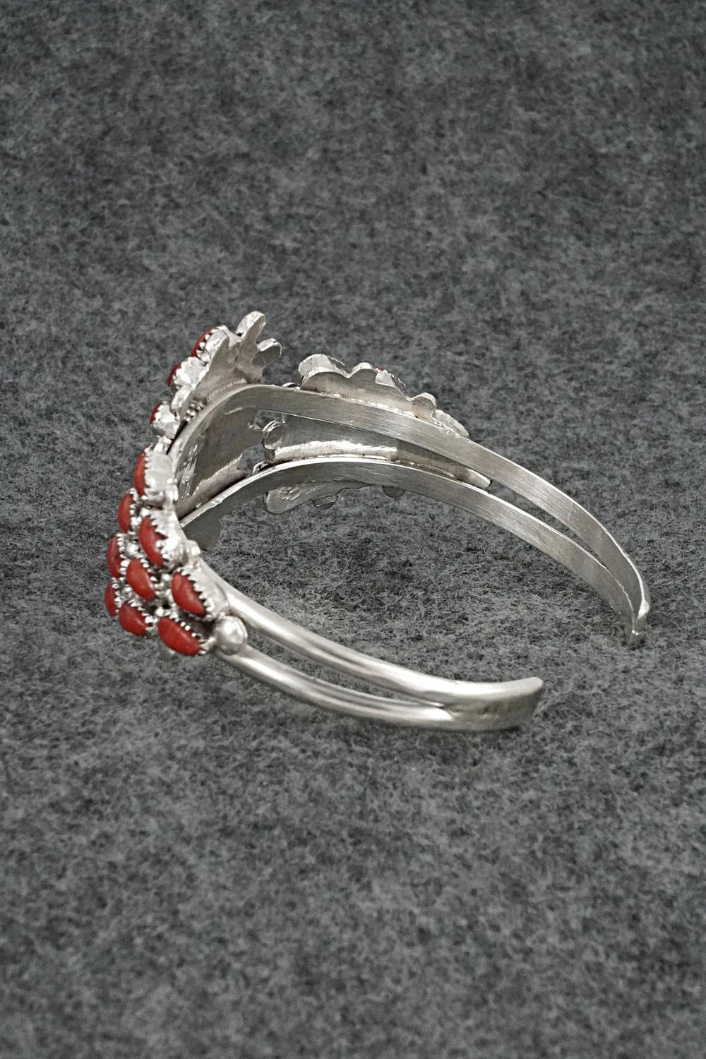 Coral & Sterling Silver Bracelet - Lorraine Waatsa