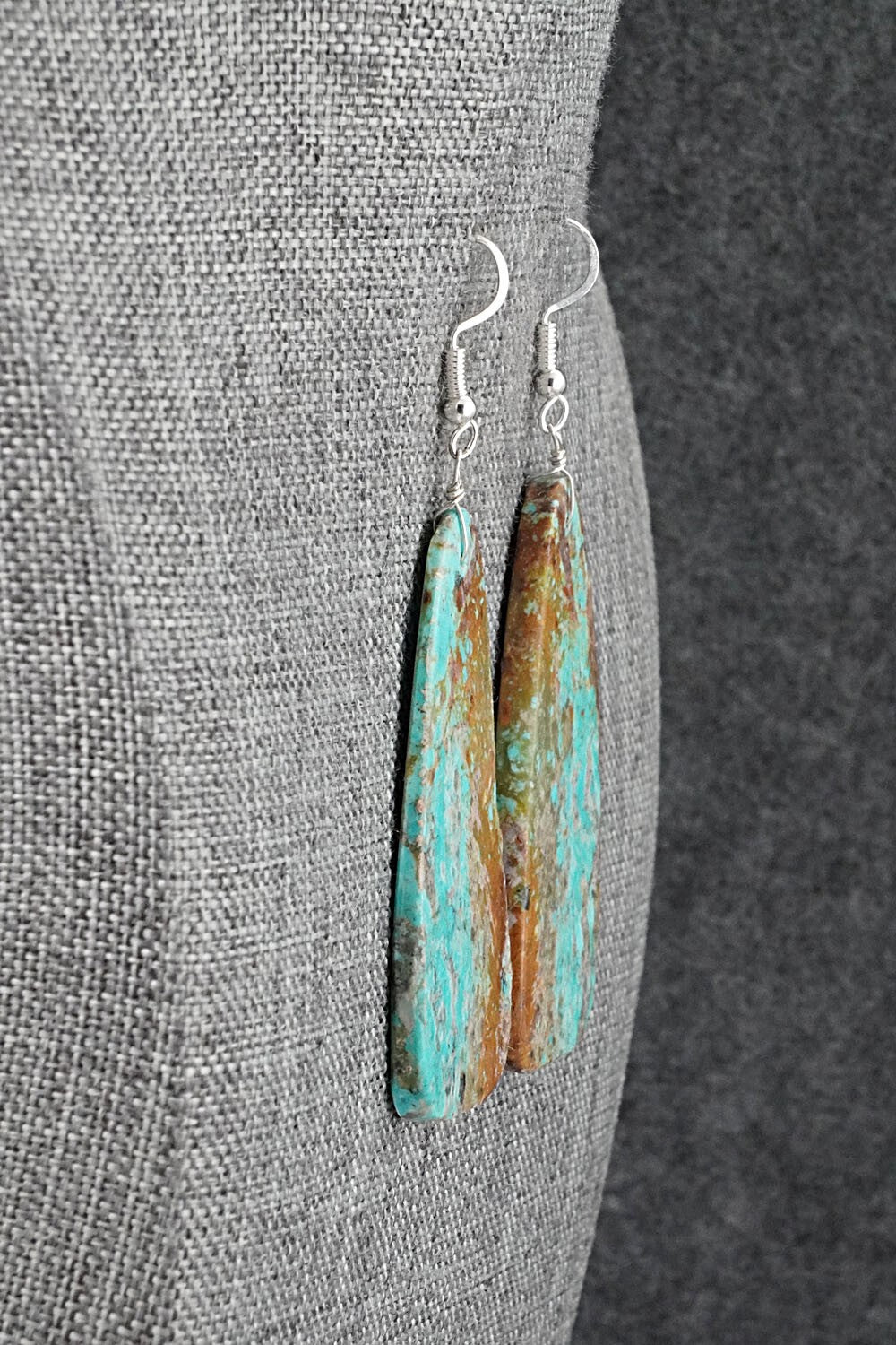 Turquoise & Sterling Silver Earrings - Louise Pete