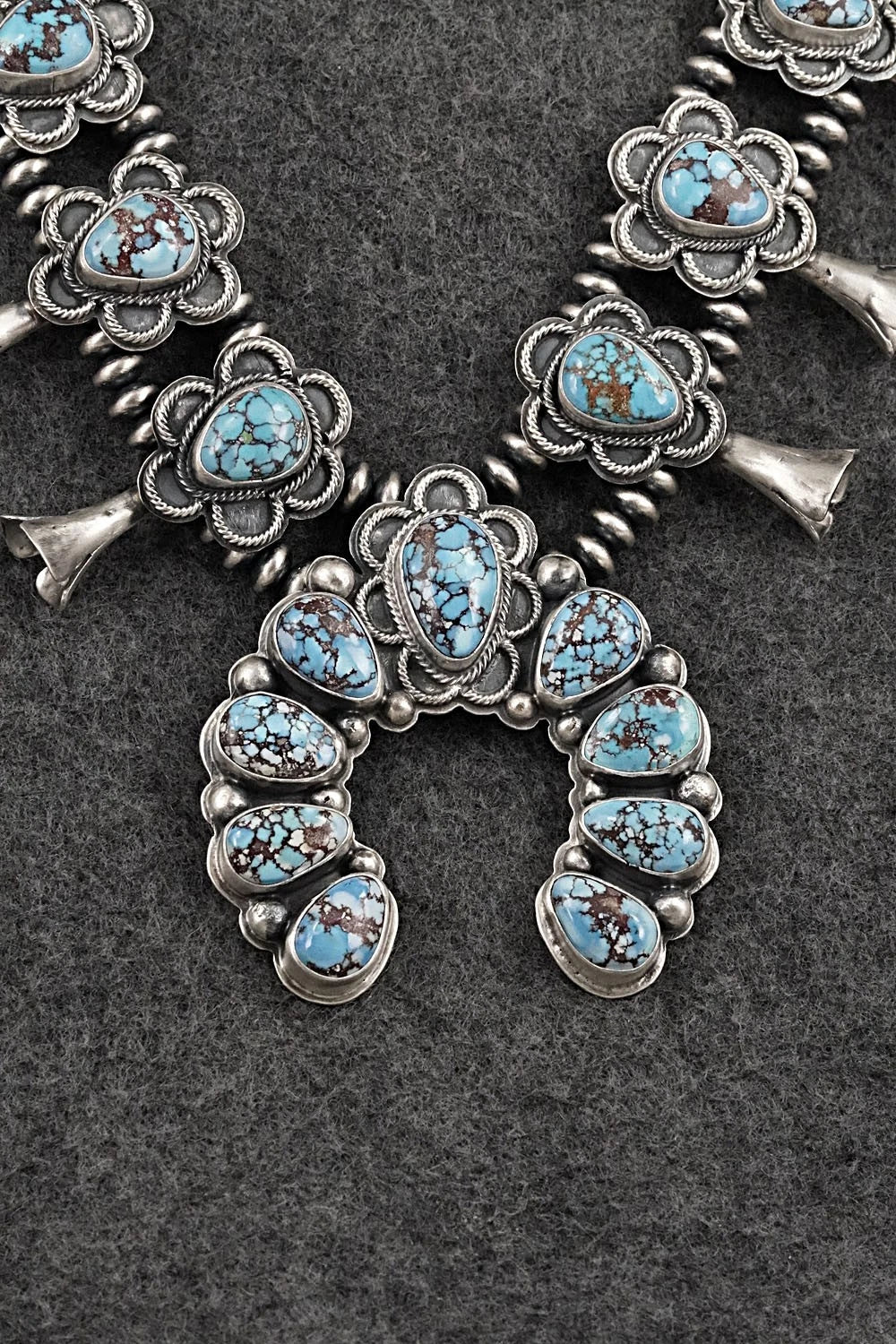 Turquoise & Sterling Silver Squash Blossom Set - Darrin Livingston