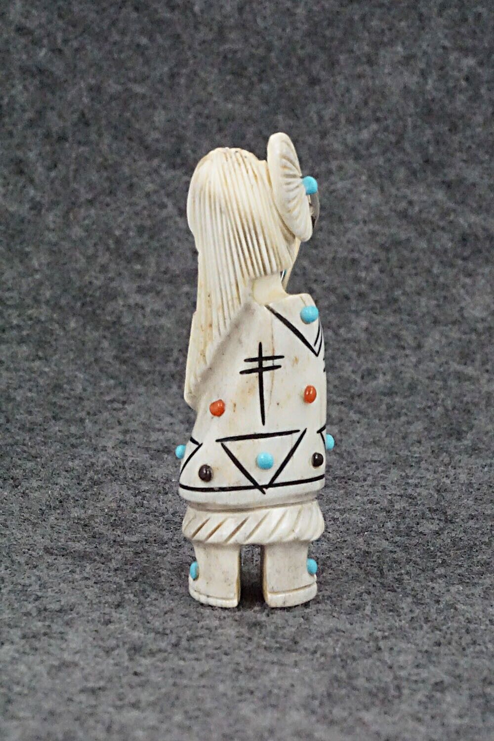 Hunter with Spear & Shield Zuni Fetish Carving - Claudia Peina
