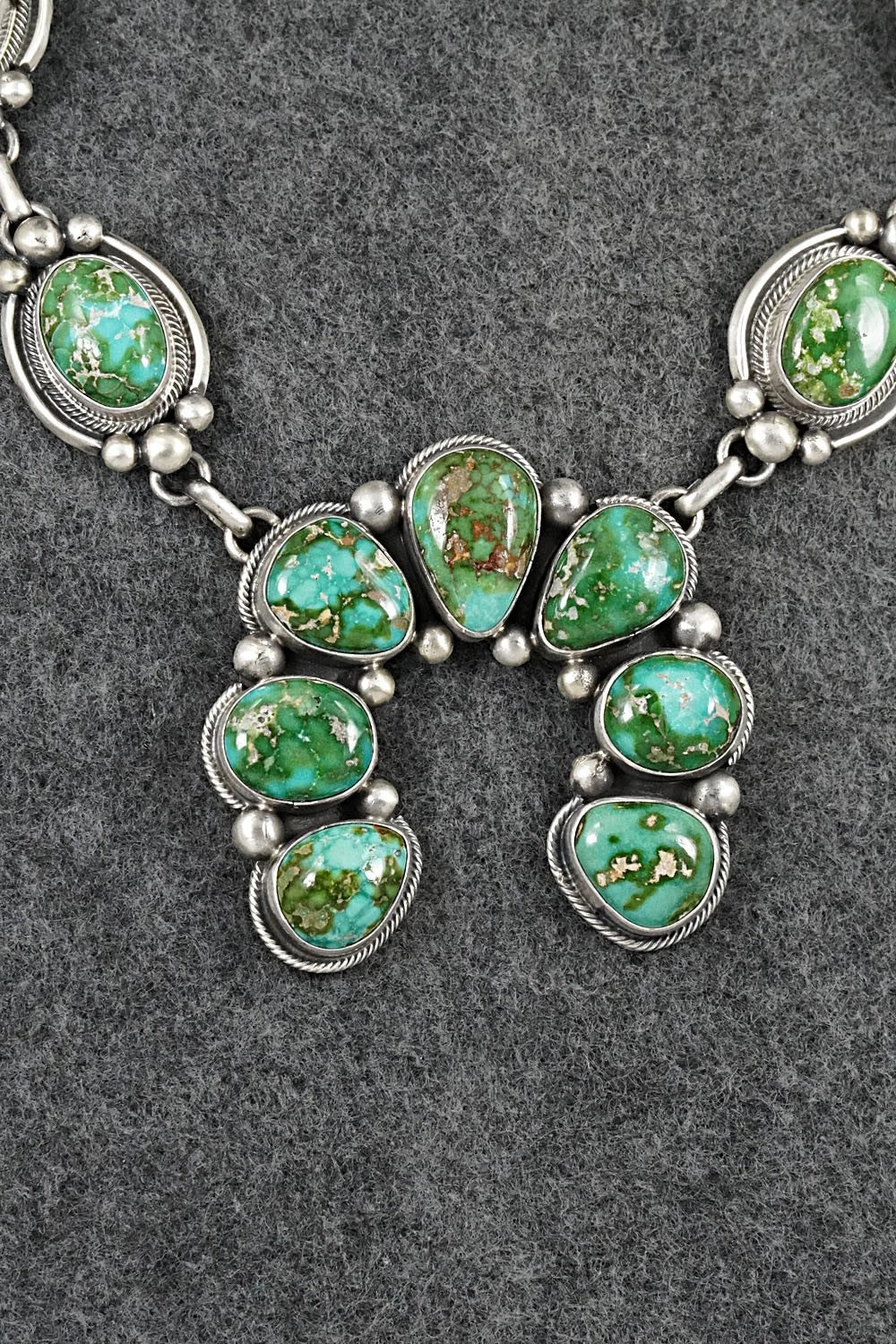 Turquoise & Sterling Silver Necklace and Earrings Set - Paul Livingston