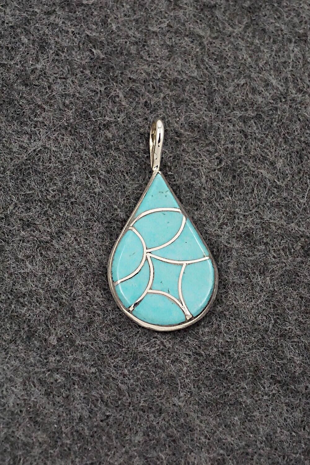 Turquoise & Sterling Silver Pendant - Delorna Lahi