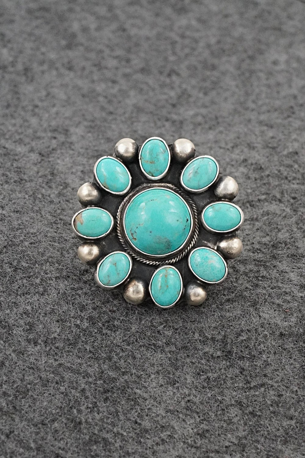 Turquoise & Sterling Silver Ring - Kathleen Livingston - Size Adjustable
