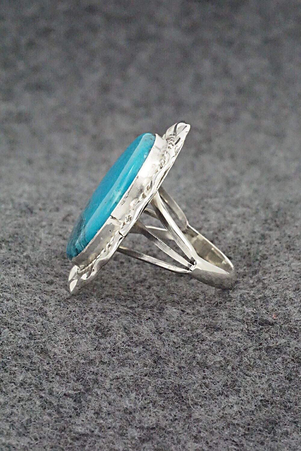 Turquoise & Sterling Silver Ring - Samuel Yellowhair - Size 8