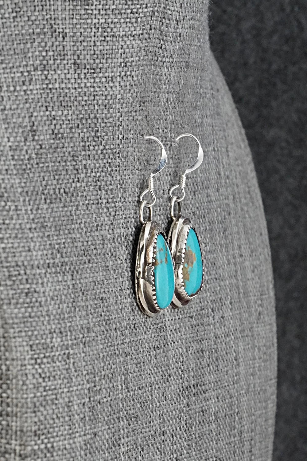 Turquoise & Sterling Silver Earrings - Ernest Hawthorne