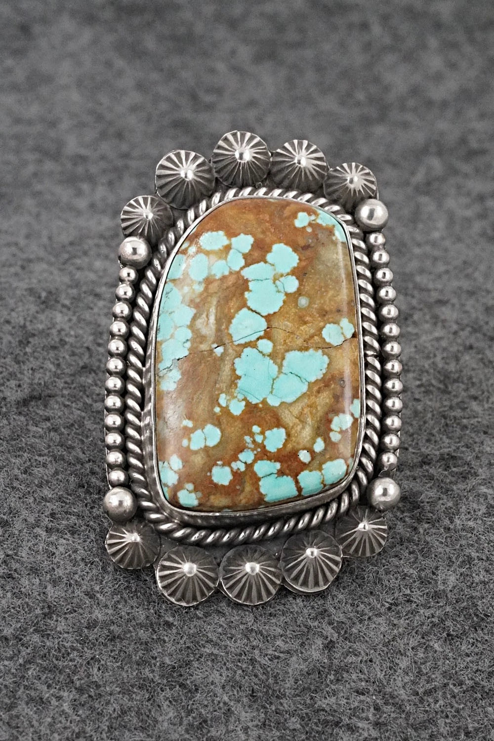 Turquoise & Sterling Silver Ring - Michael Calladitto - Size 8