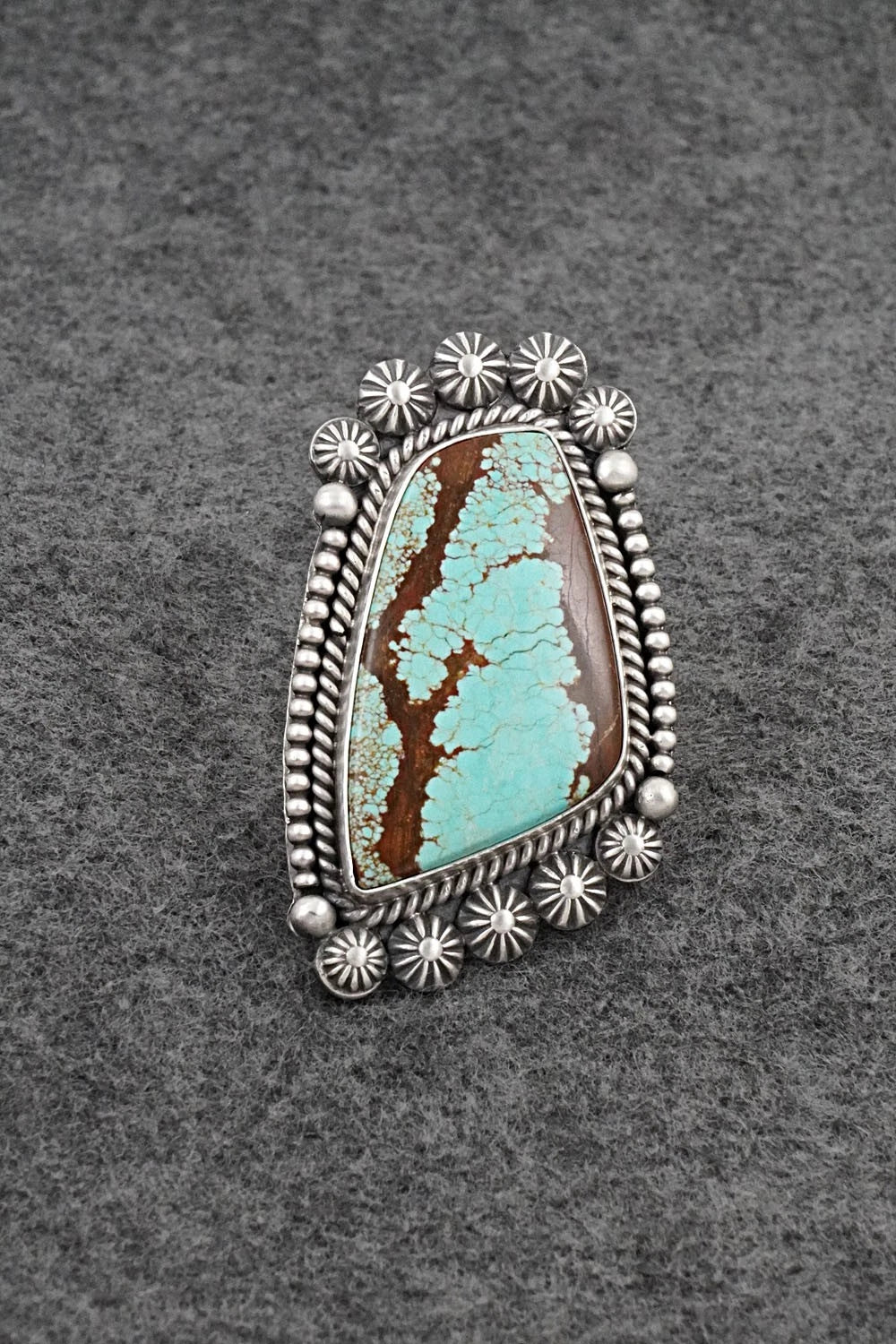 Turquoise & Sterling Silver Ring - Michael Calladitto - Size 8