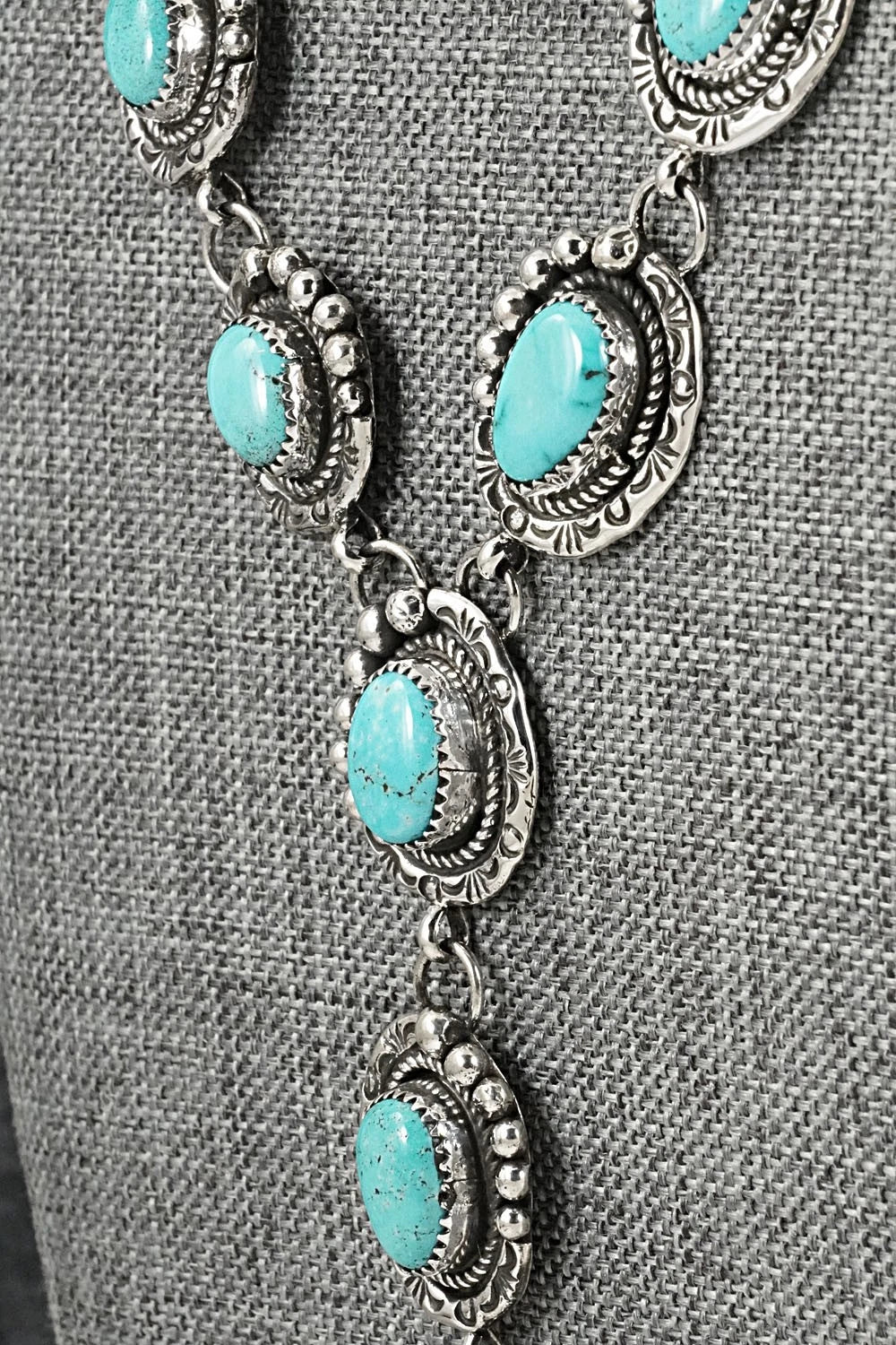 Turquoise & Sterling Silver Necklace and Earrings Set - Phil Nez