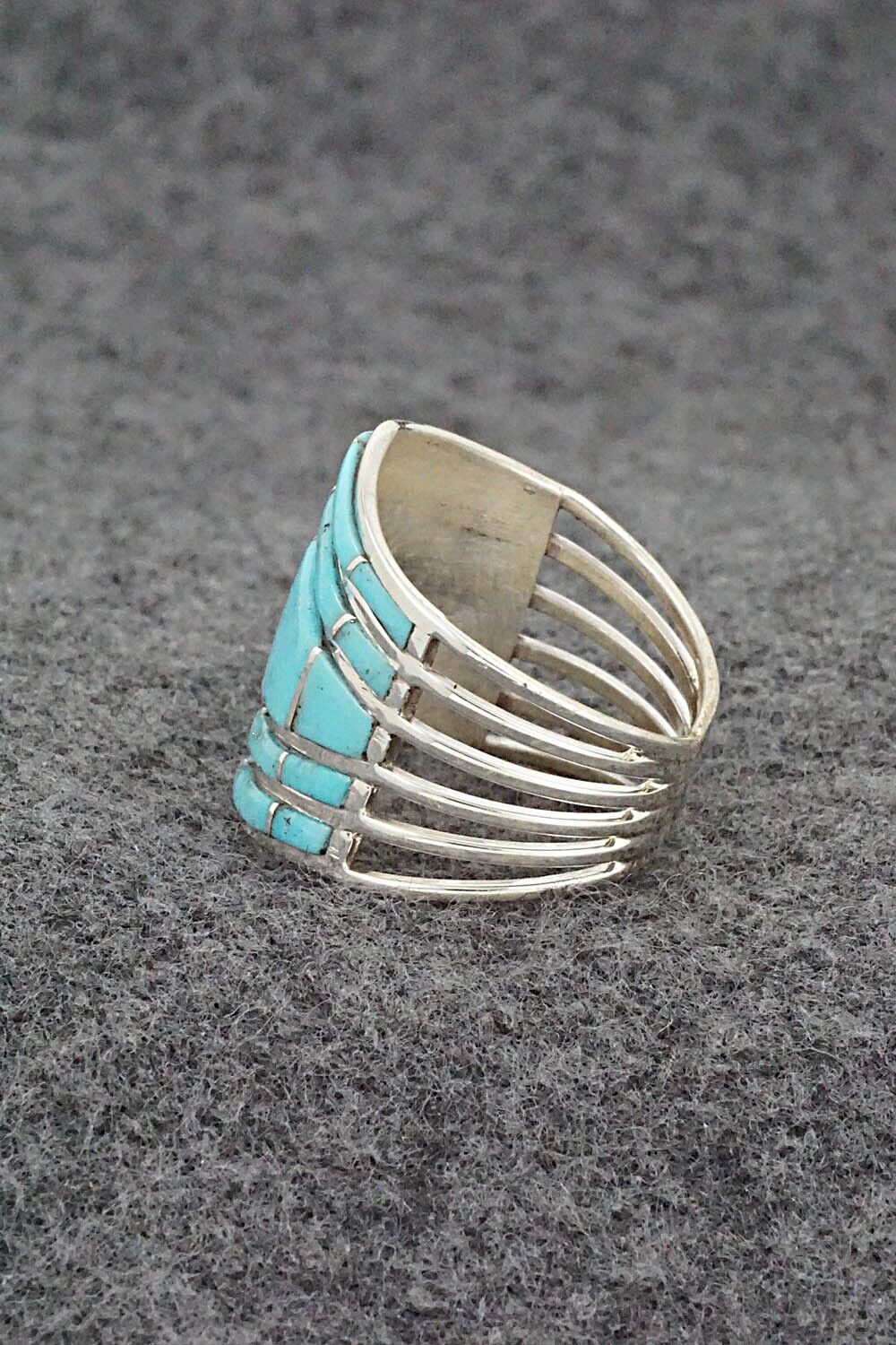 Turquoise & Sterling Silver Ring - Andrew Enrico - Size 8.5