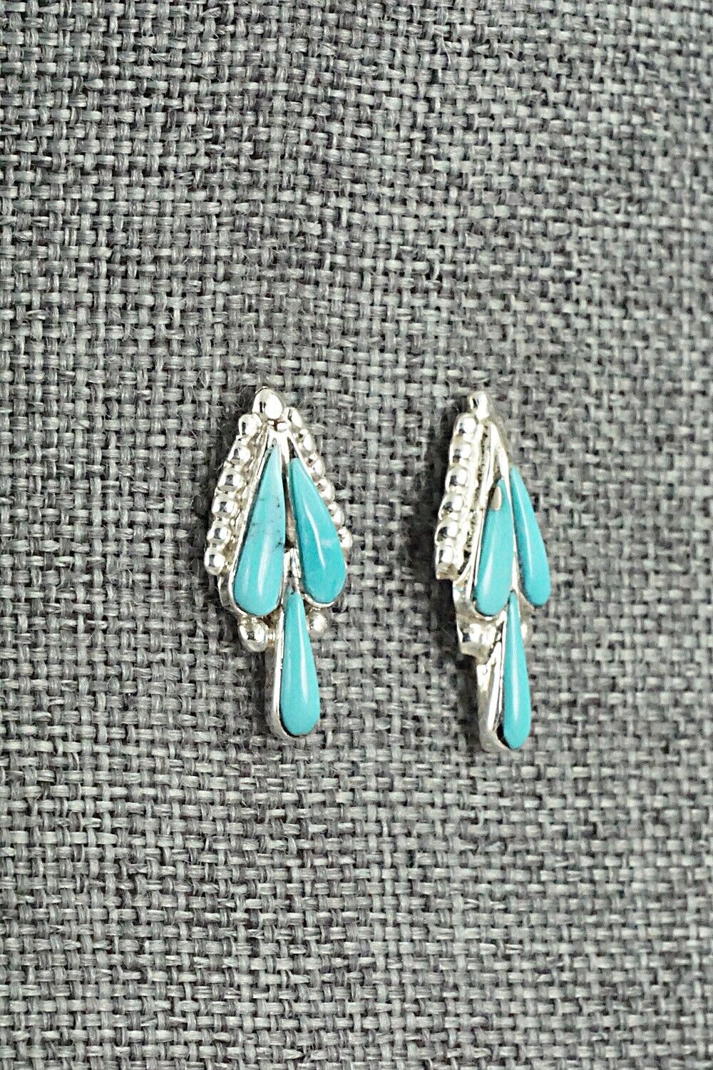 Turquoise & Sterling Silver Earrings - Vincent Hooee