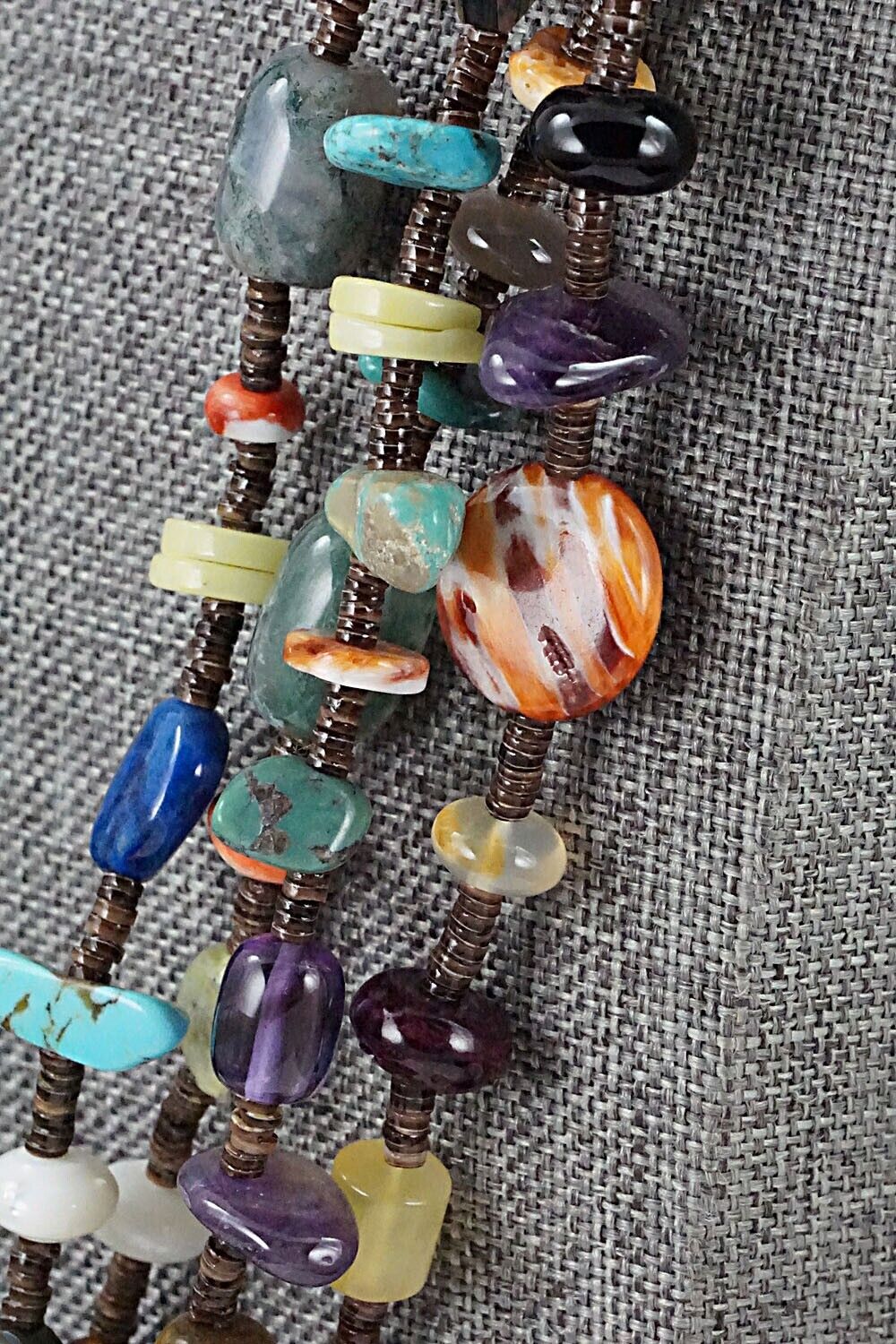 Multi Stone and Sterling Silver Necklace - Helen Tsosie
