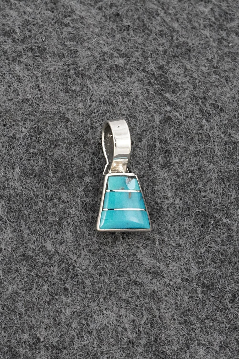 Turquoise & Sterling Silver Inlay Pendant - Michelle Haloo