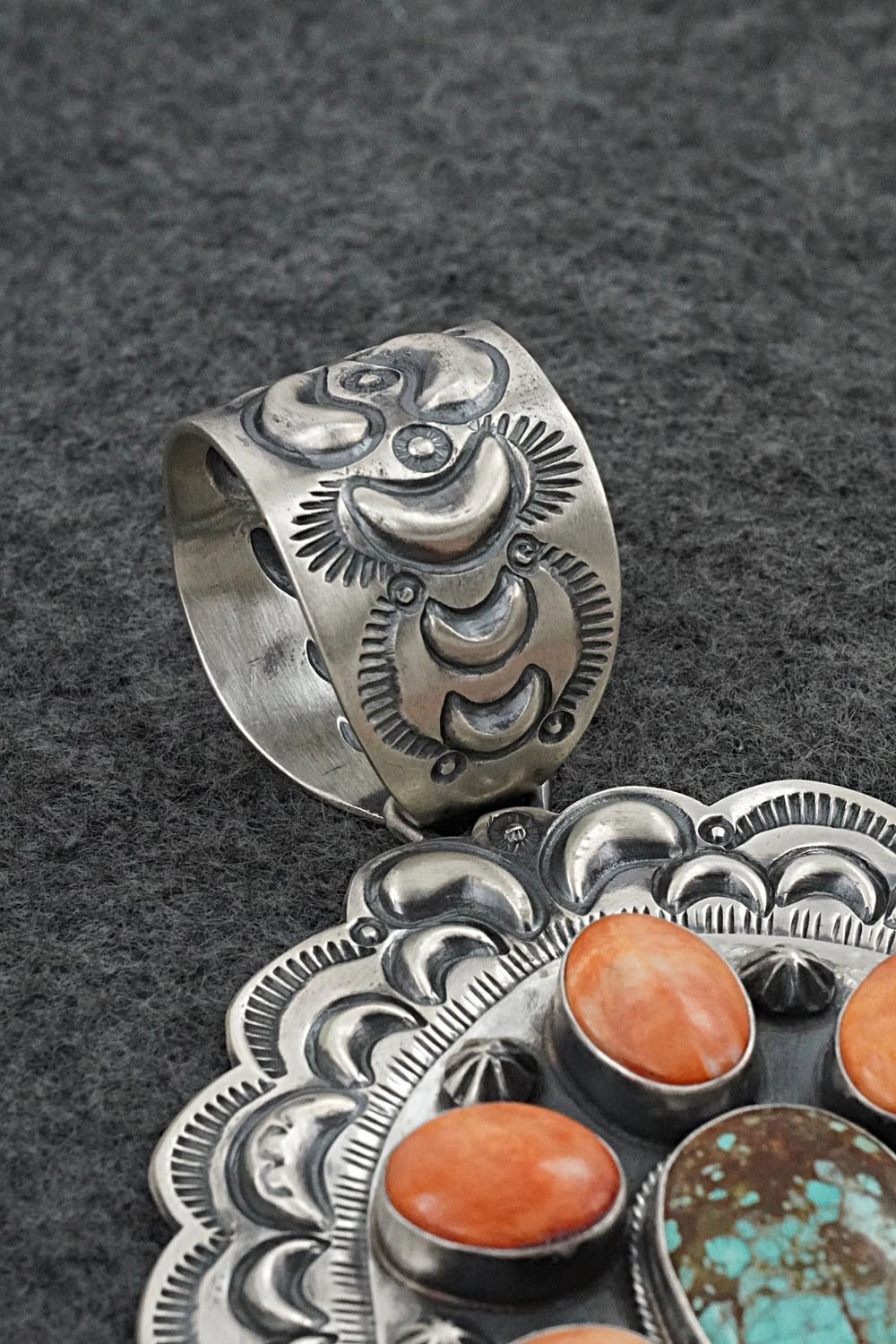 Turquoise, Spiny Oyster & Sterling Silver Pendant - Randy Boyd