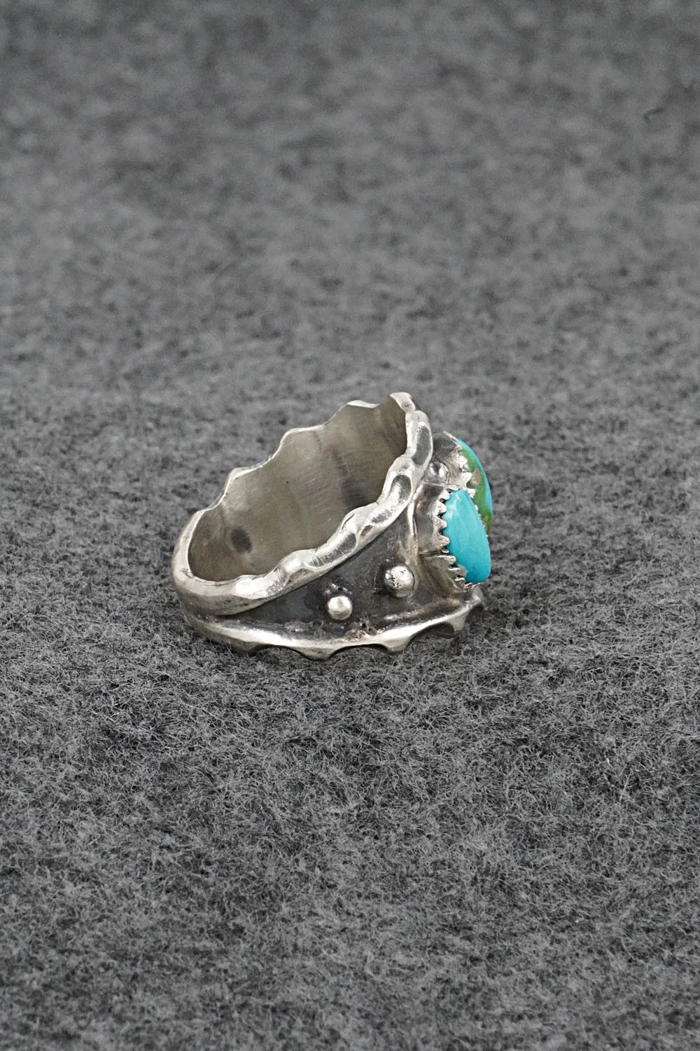 Turquoise & Sterling Silver Ring - Genevieve Francisco - Size 9.5