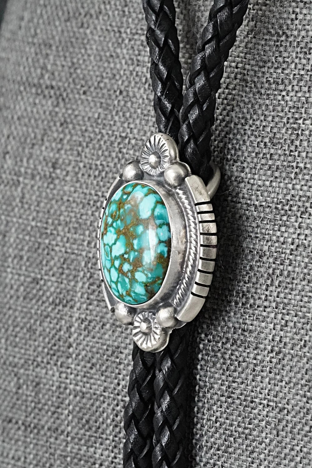 Turquoise & Sterling Silver Bolo Tie - Bob Becenti
