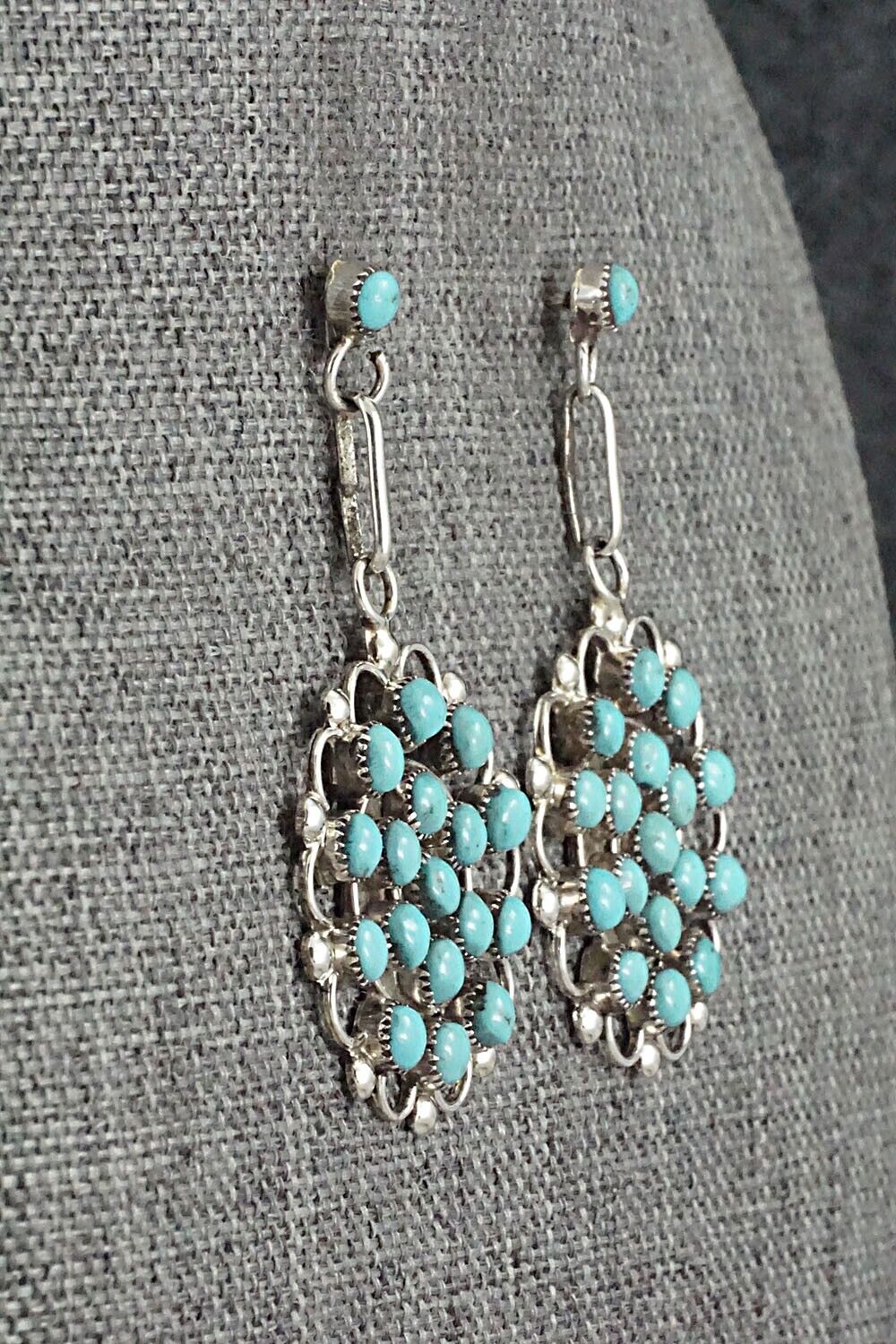 Turquoise & Sterling Silver Earrings - Yvette Kaamasee
