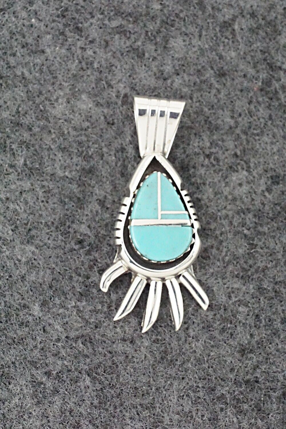 Turquoise & Sterling Silver Pendant - James Manygoats