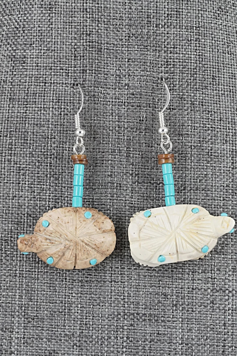 Multi-Stone Turtle Fetish & Sterling Silver Necklace Set - Dannette Laate