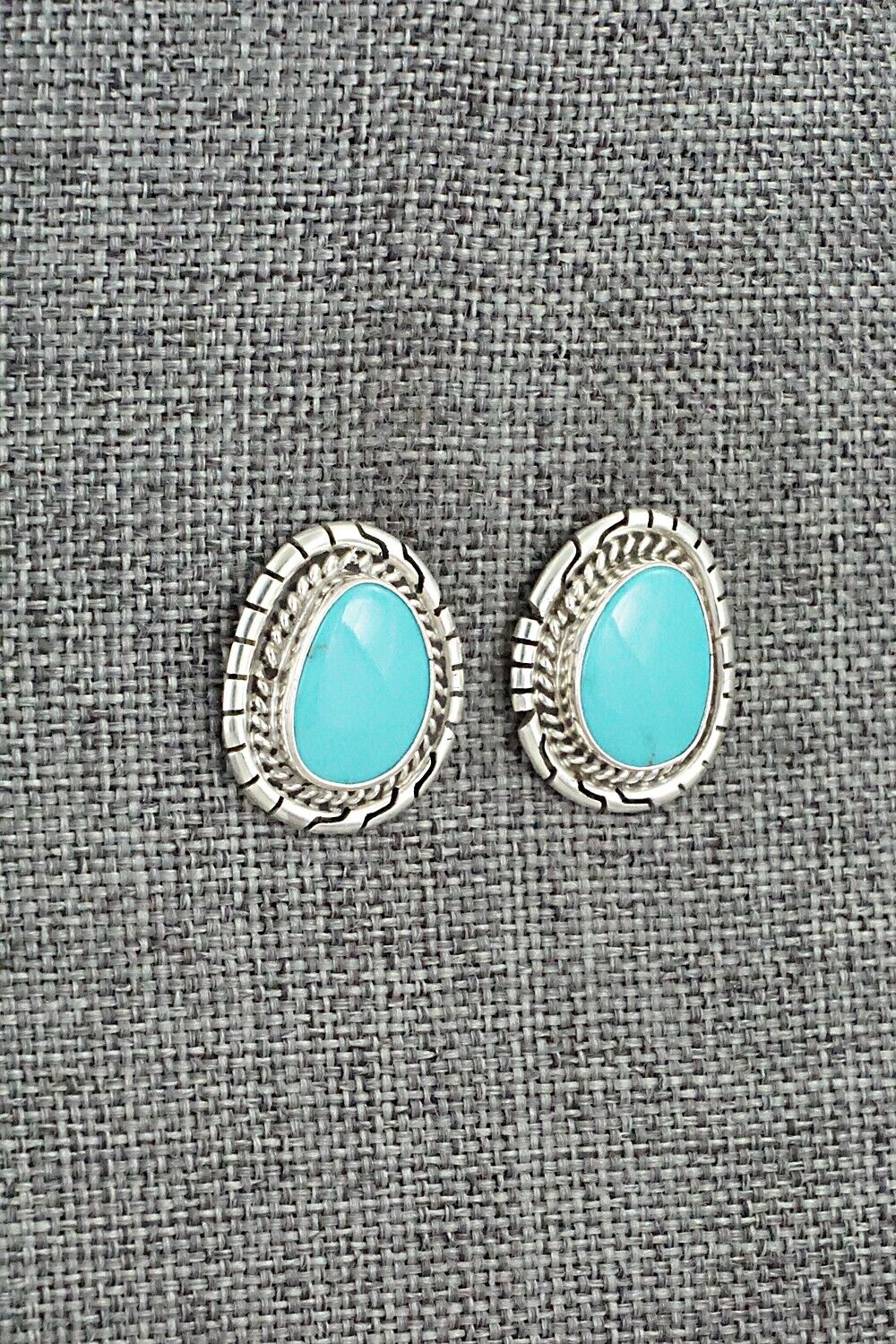 Turquoise & Sterling Silver Earrings - Peggy Skeets