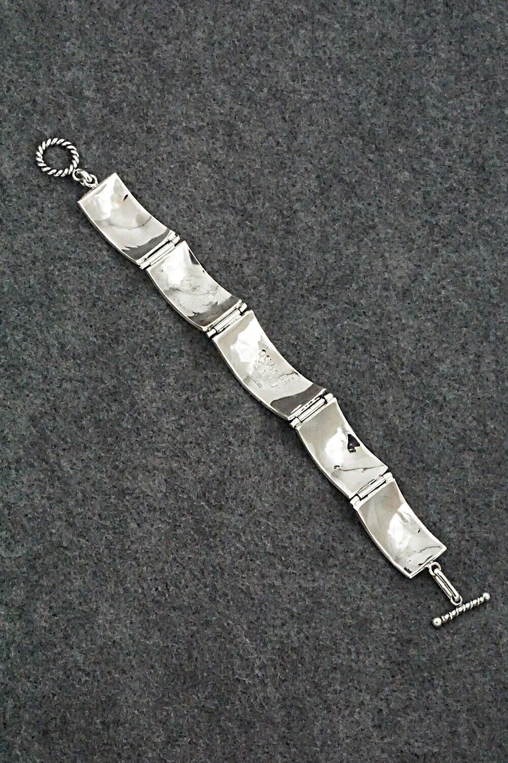 Multi-Stone & Sterling Silver Link Bracelet - Quintin Quam Sr.