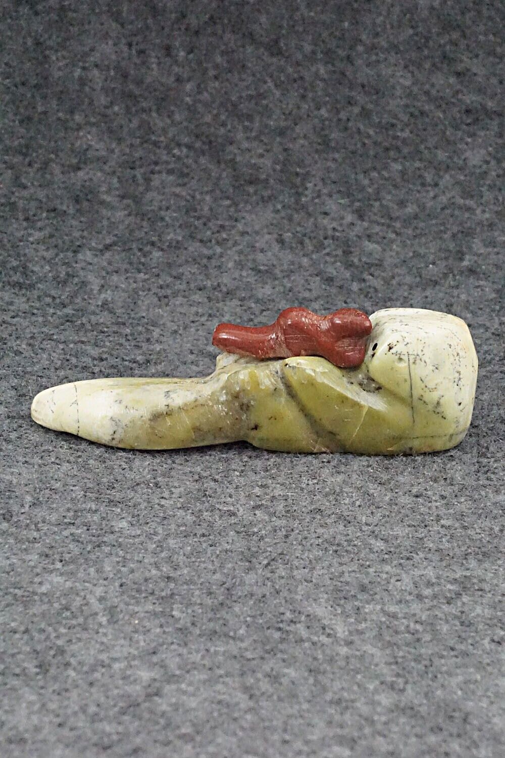 Otter with Pup Zuni Fetish Carving - Justin Red Elk