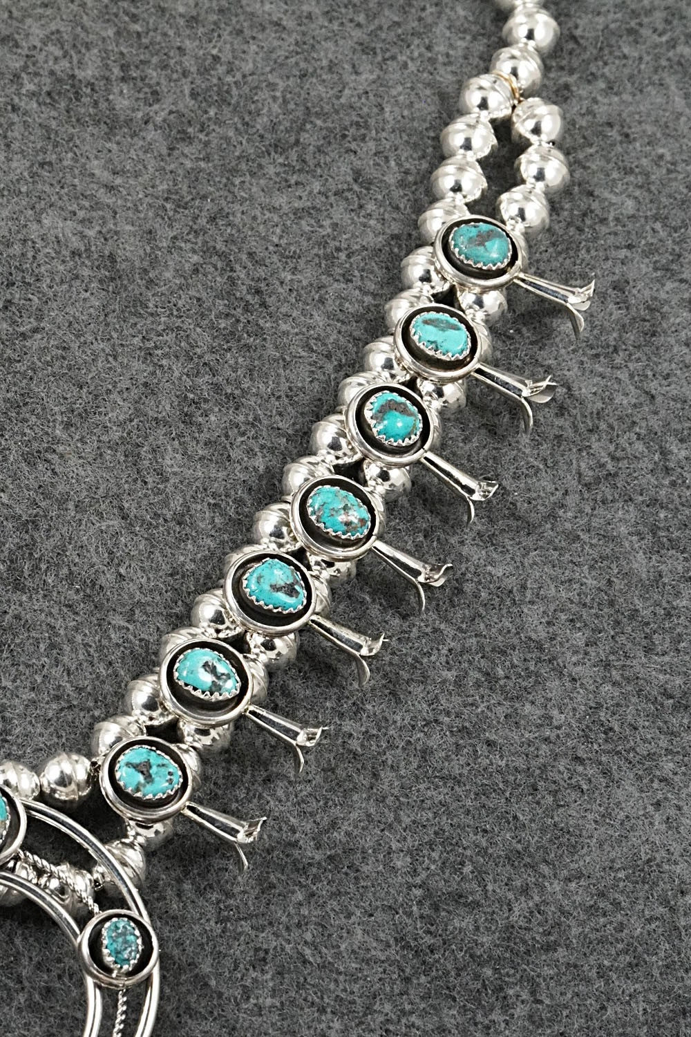 Turquoise & Sterling Silver Squash Blossom Set - Phil Garcia