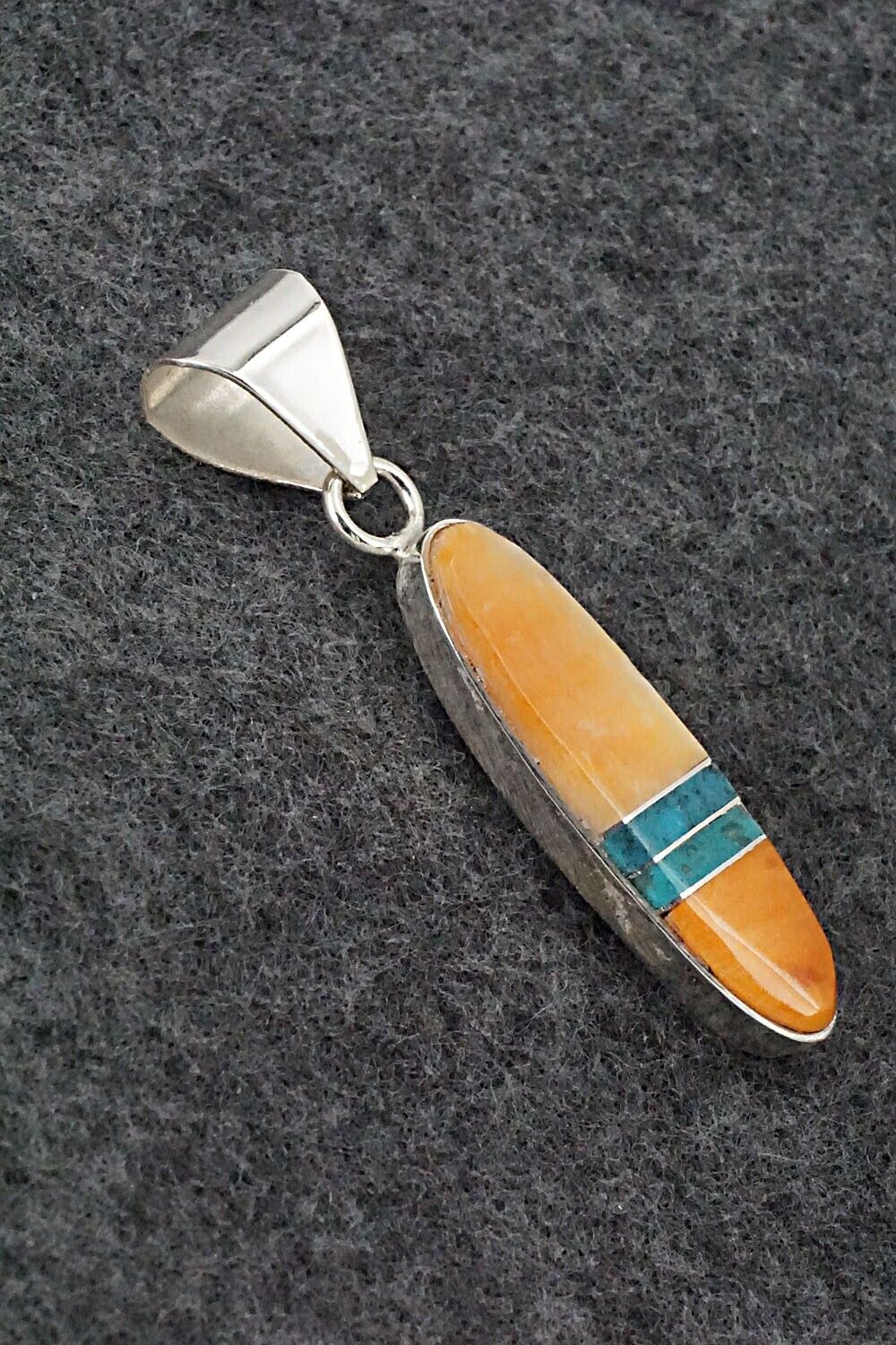 Spiny Oyster, Turquoise & Sterling Silver Pendant - Harold Smith