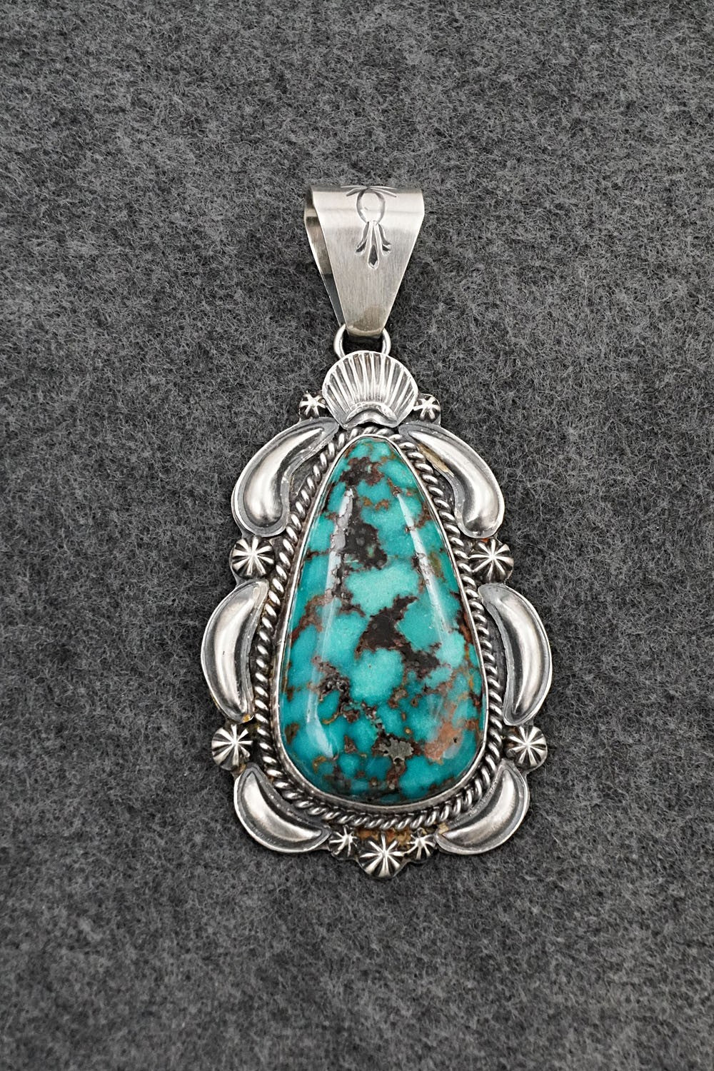 Turquoise & Sterling Silver Pendant - Raymond Delgarito