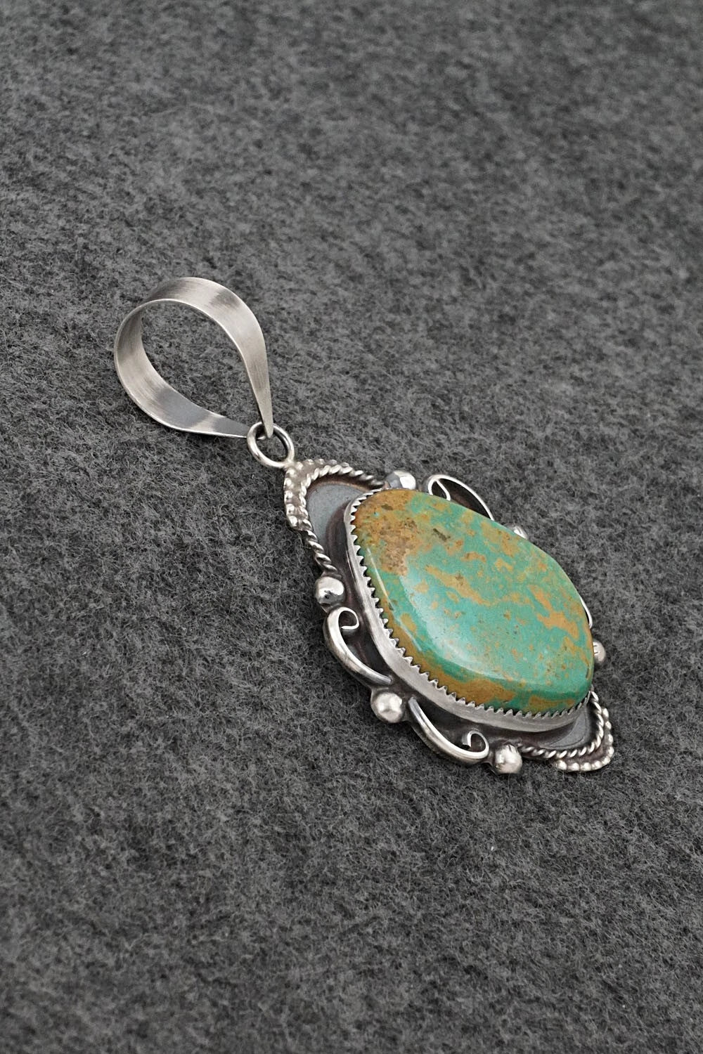 Turquoise & Sterling Silver Pendant - Leslie Nez