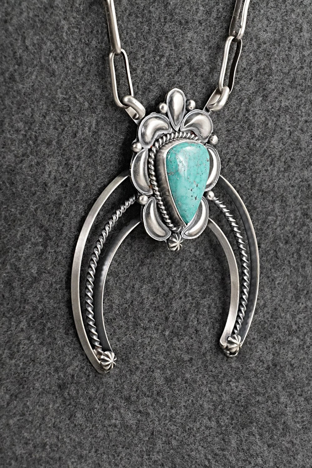 Turquoise & Sterling Silver Necklace - Raymond Delgarito