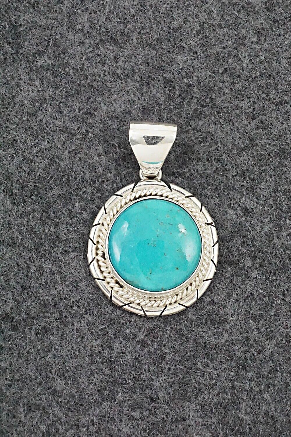 Turquoise & Sterling Silver Pendant - Peggy Skeets