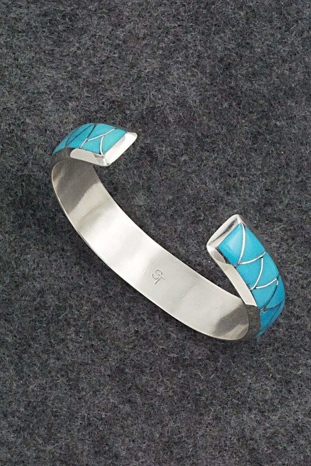 Turquoise & Sterling Silver Inlay Bracelet - Stewart Tucson