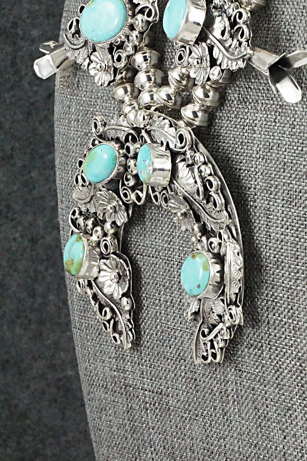 Turquoise & Sterling Silver Squash Blossom Set - Harry B. Yazzie