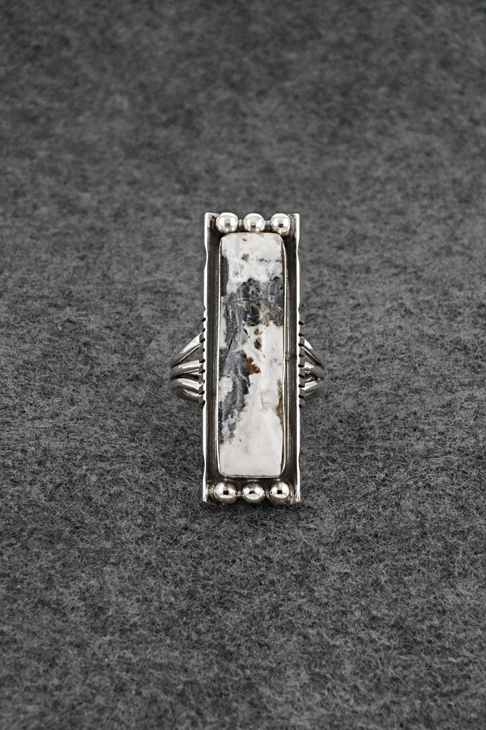 White Buffalo & Sterling Silver Ring - Larson Lee - Size 8