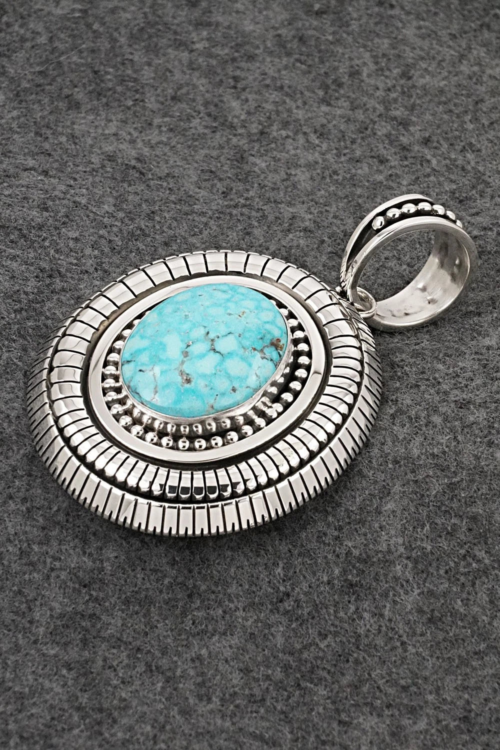 Turquoise and Sterling Silver Pendant - Jonathan Nez