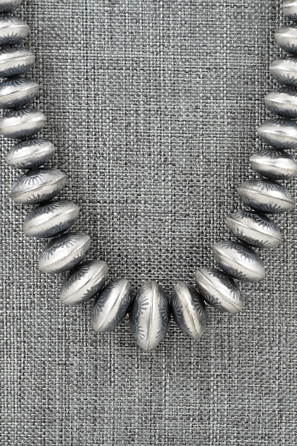 Sterling Silver Navajo Pearl Necklace & Earrings Set - Angeline Miller