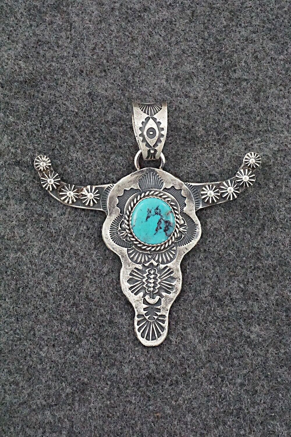 Turquoise & Sterling Silver Pendant - Kevin Billah