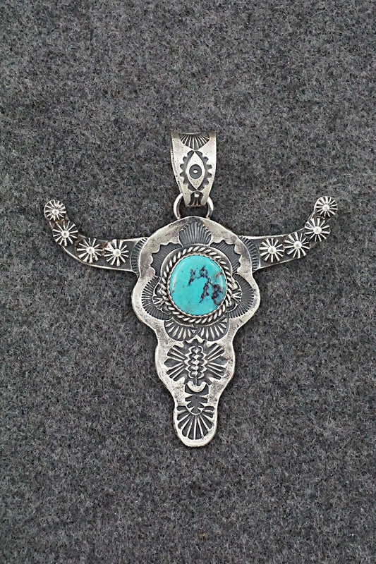 Turquoise & Sterling Silver Pendant - Kevin Billah