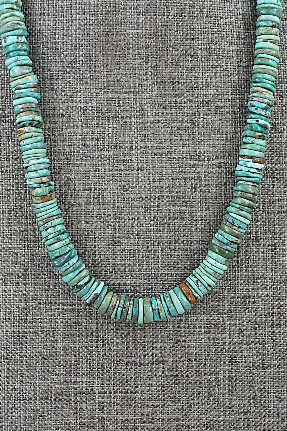 Turquoise & Sterling Silver Necklace 18" - Doreen Jake