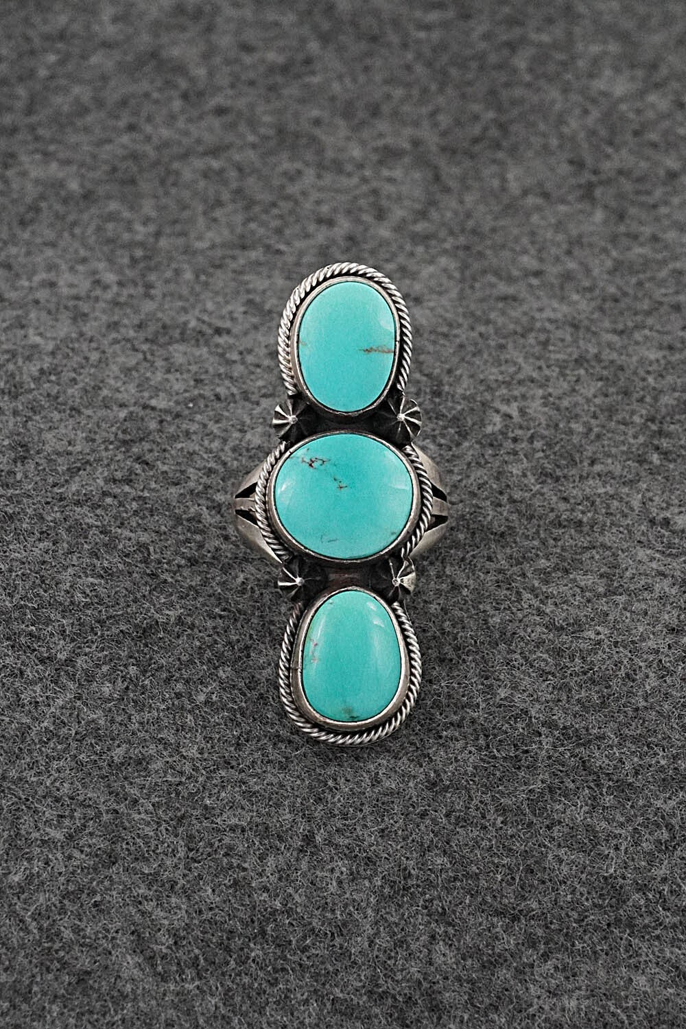 Turquoise & Sterling Silver Ring - Darrin Livingston - Size 7