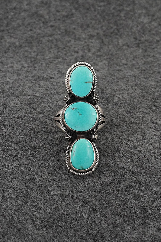 Turquoise & Sterling Silver Ring - Darrin Livingston - Size 7