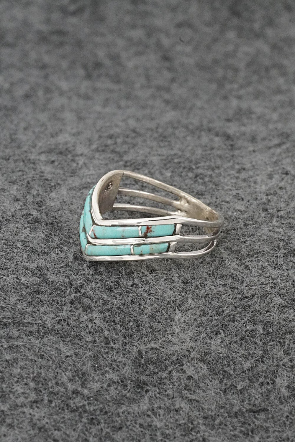 Turquoise & Sterling Silver Ring - Andrew Enrico - Size 7.5