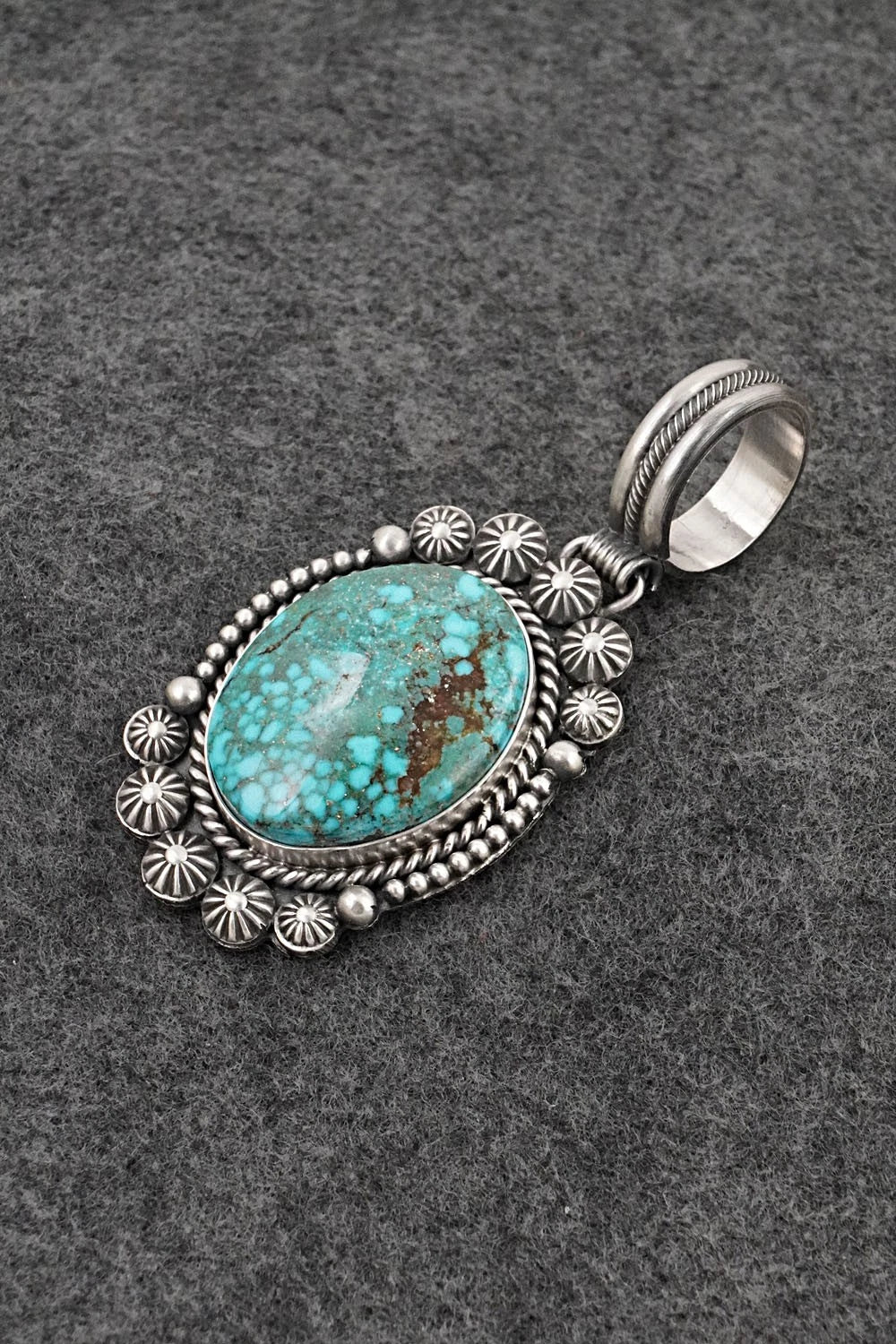 Turquoise & Sterling Silver Pendant - Michael Calladitto